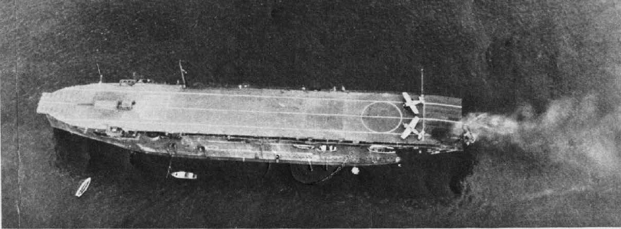 HMS Argus from above 