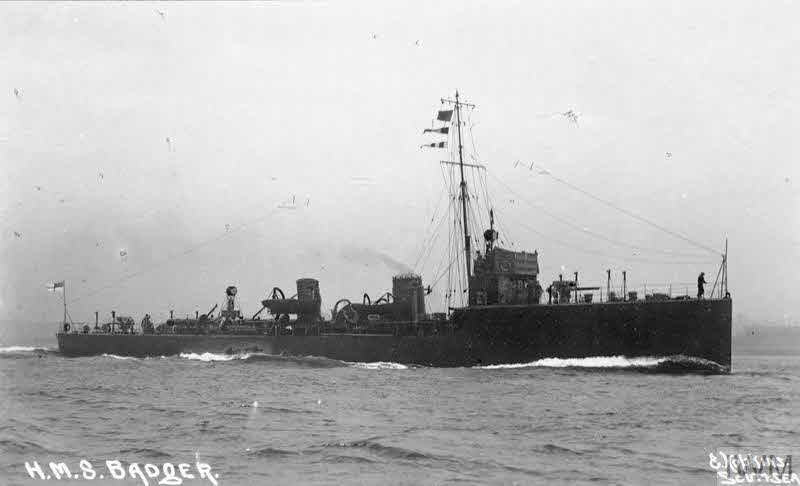HMS Badger from the right 