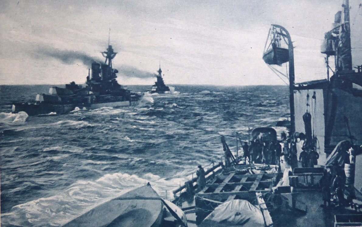 HMS Emperor of India and HMS Benbow from HMS Agincourt 