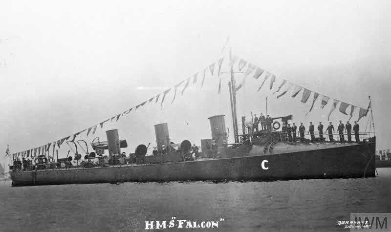 HMS Falcon from the right 