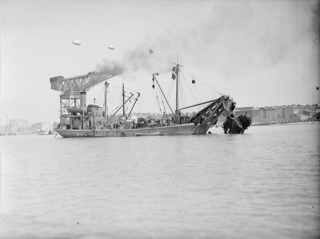 HMS Gipsy being salvaged, 1943