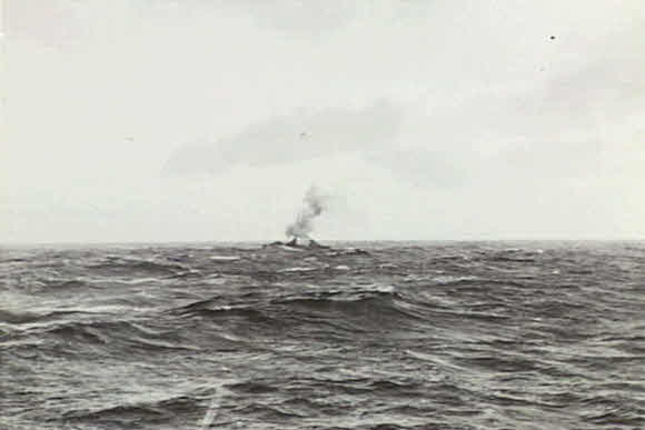 HMS Glowworm during battle with the Hipper