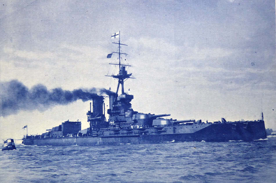 HMS Iron Duke from the right 