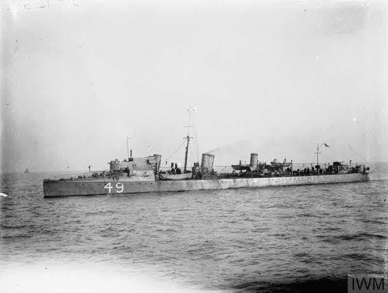 HMS Kestrel from the left