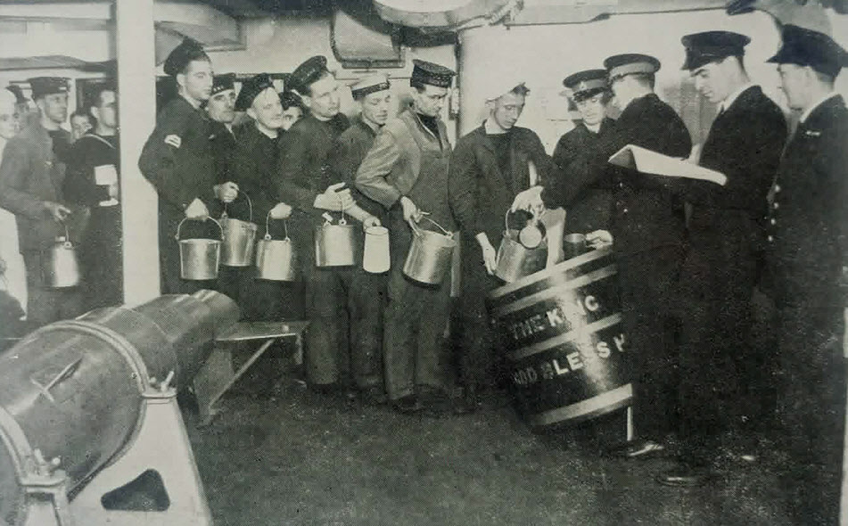 Rum Ration being issued on HMS King George V