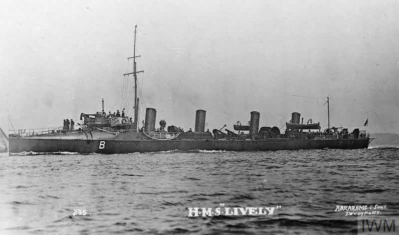 HMS Lively from the left 