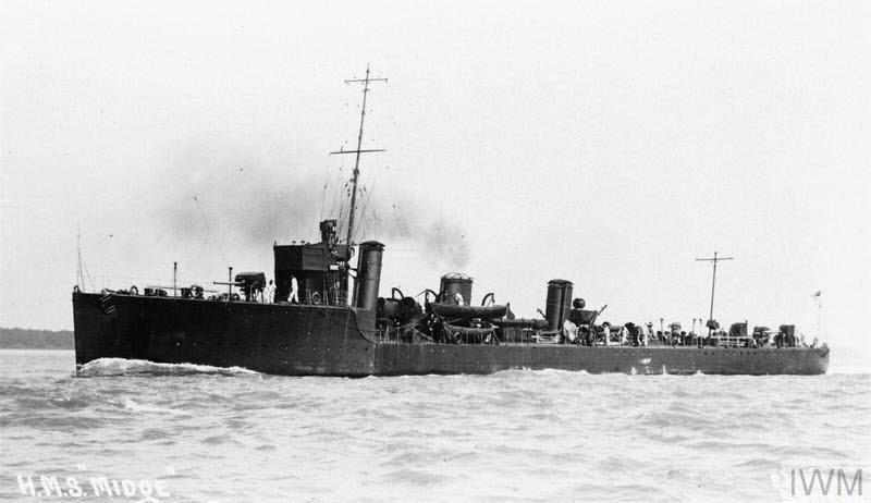 HMS Midge from the left 
