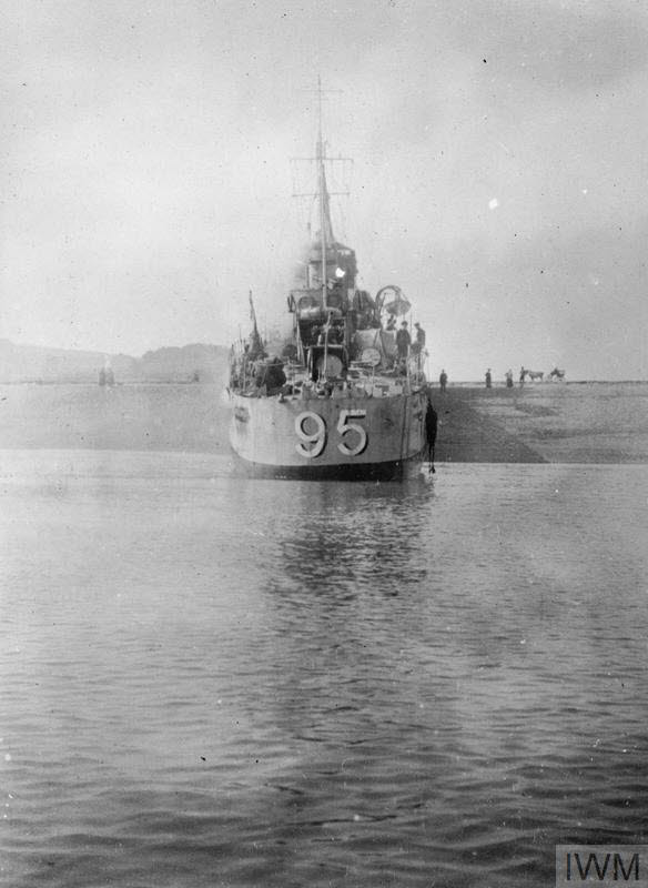 HMS Porpoise run aground from the rear 
