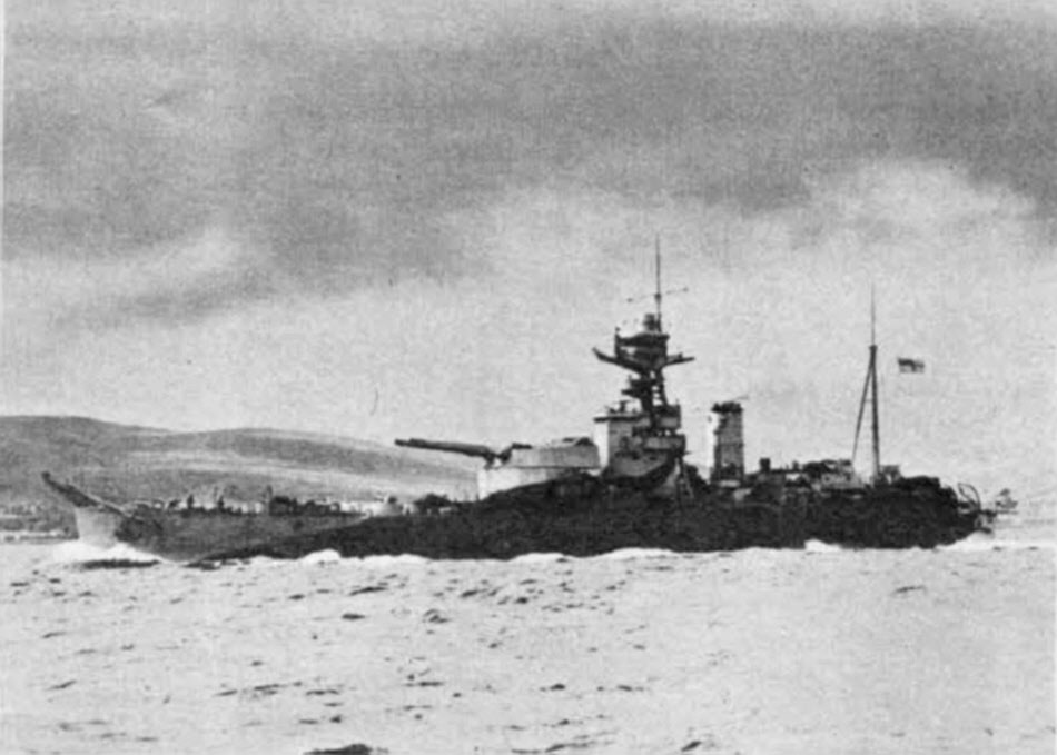 HMS Roberts from the left