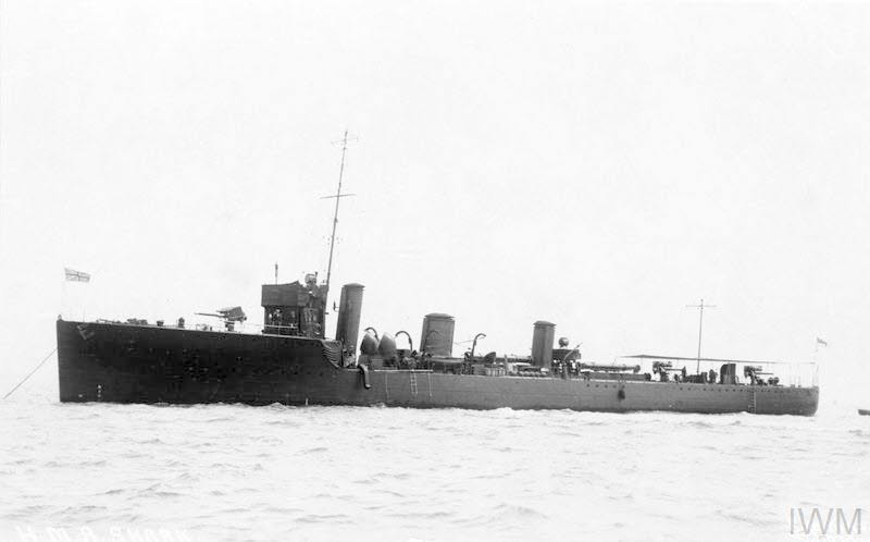 HMS Shark from the left 