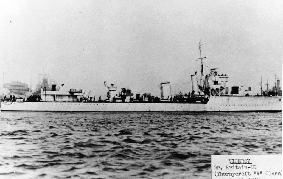 HMS Viceroy from the right, 1942 
