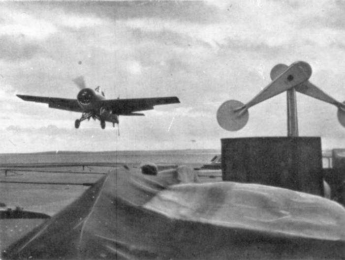 Grumman Martlet lands on HMS Victorious 