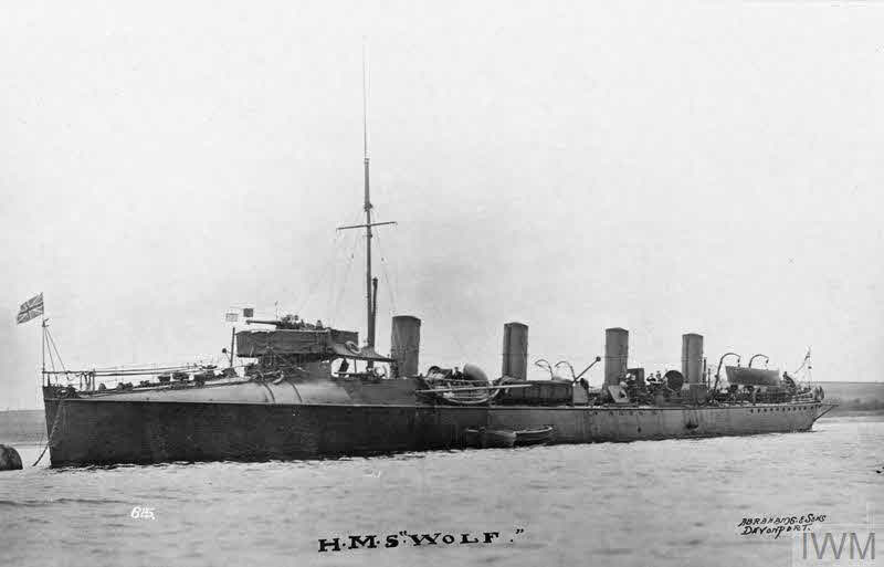 HMS Wolf from the left 