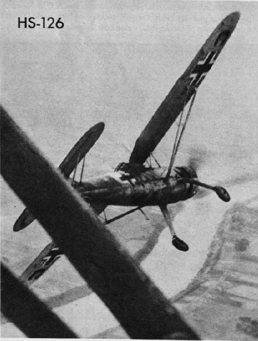 Henschel Hs 126 banking to the left 