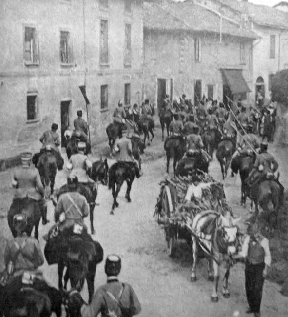 Italian Cavalry in an Austrian Village, 1915 