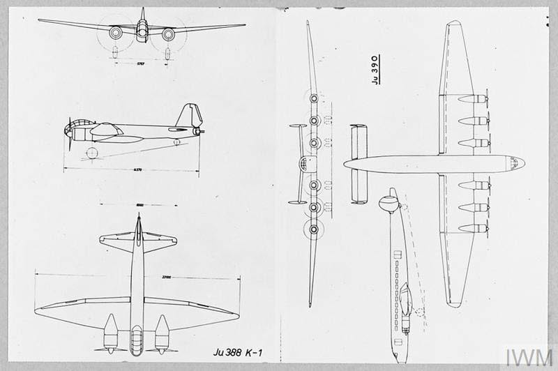 Plans of the Junkers Ju 388 and Junkers Ju 390