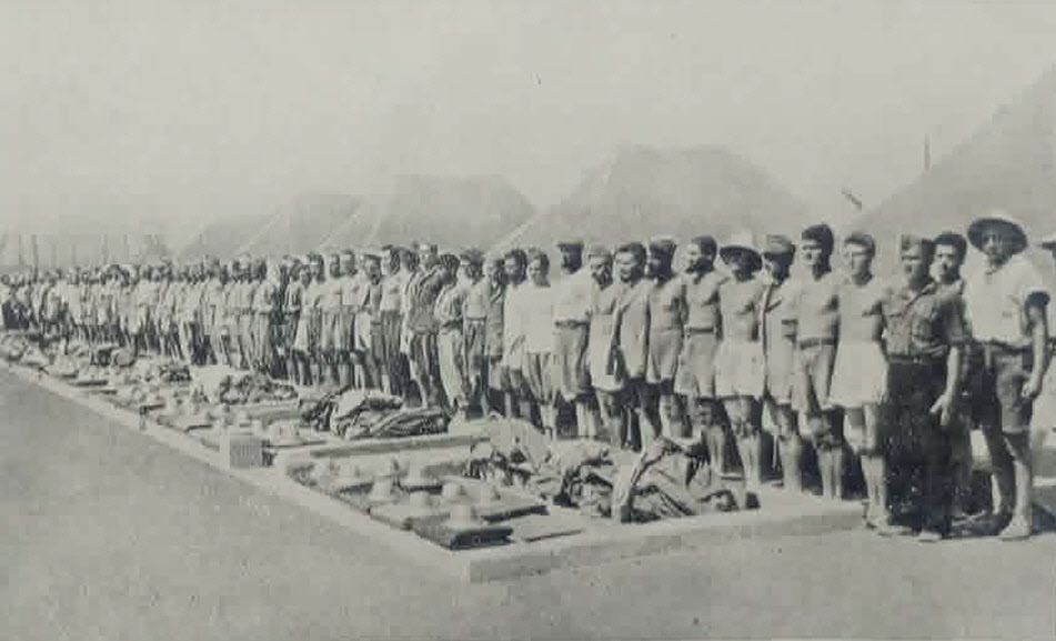 Kit Parade at POW camp, Egypt 