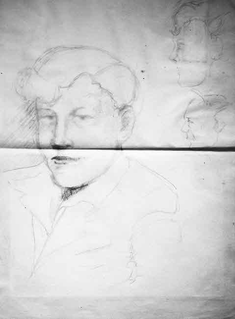 Sketch of Sgt Jack Lanning, RAF 