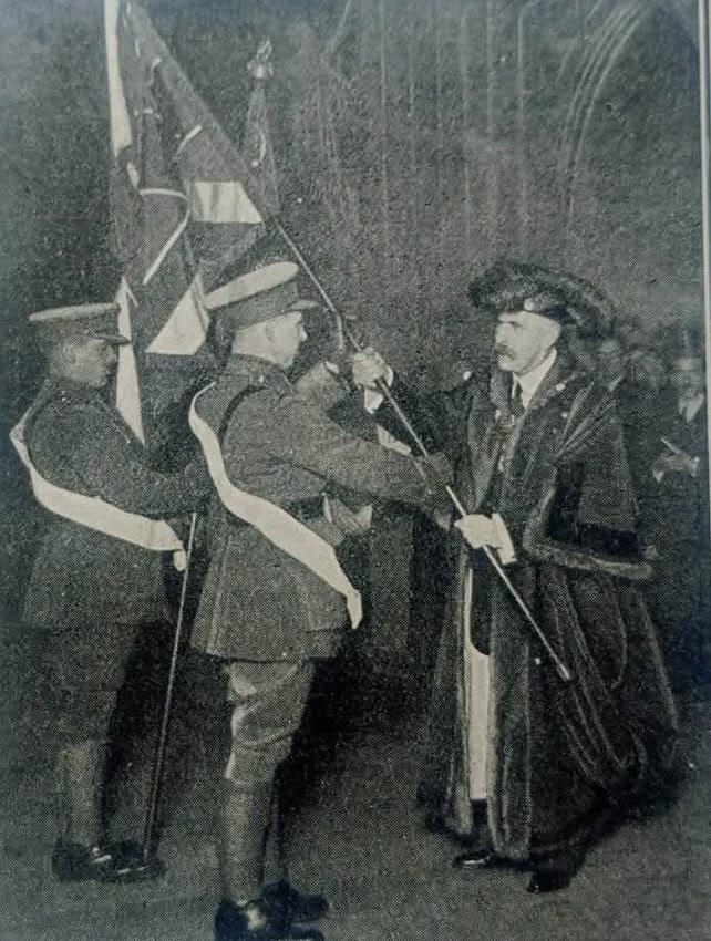 London Regiment reclaiming colours after the armistice 