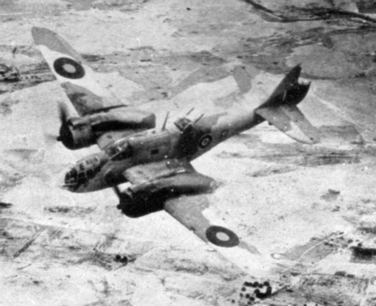 Damaged Martin Baltimore over Tunisia 