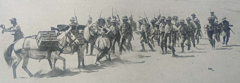 Midland Troops with Lewis Gun in the Desert 