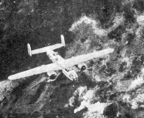 Closeup of B-25 Mitchell over Sicily