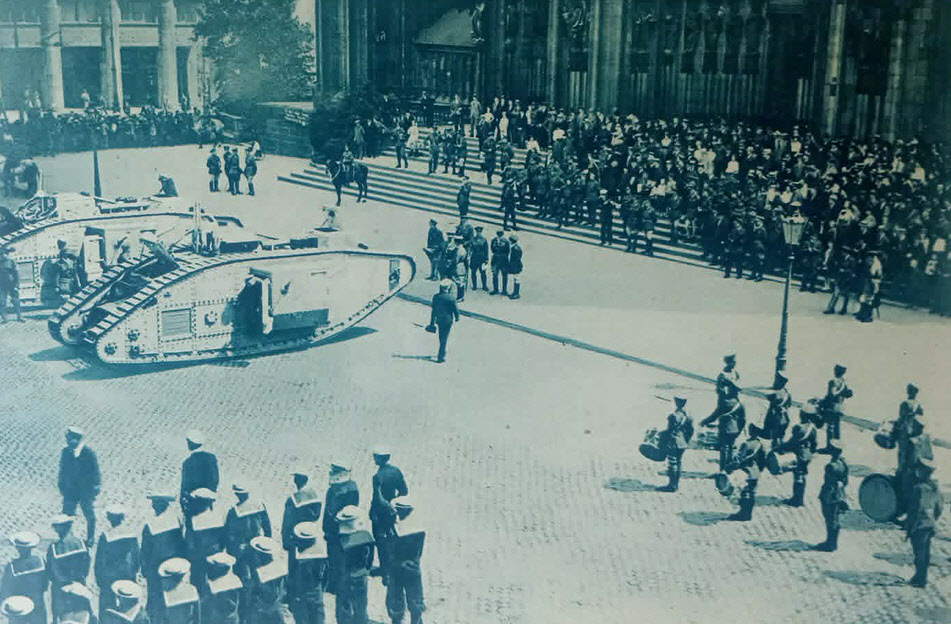 Mk. V Tanks outside Cologne Cathedral, c.1919 