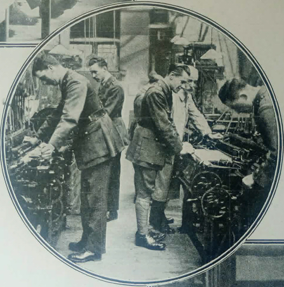 Officers training in weaving at Manchester College of Technology 
