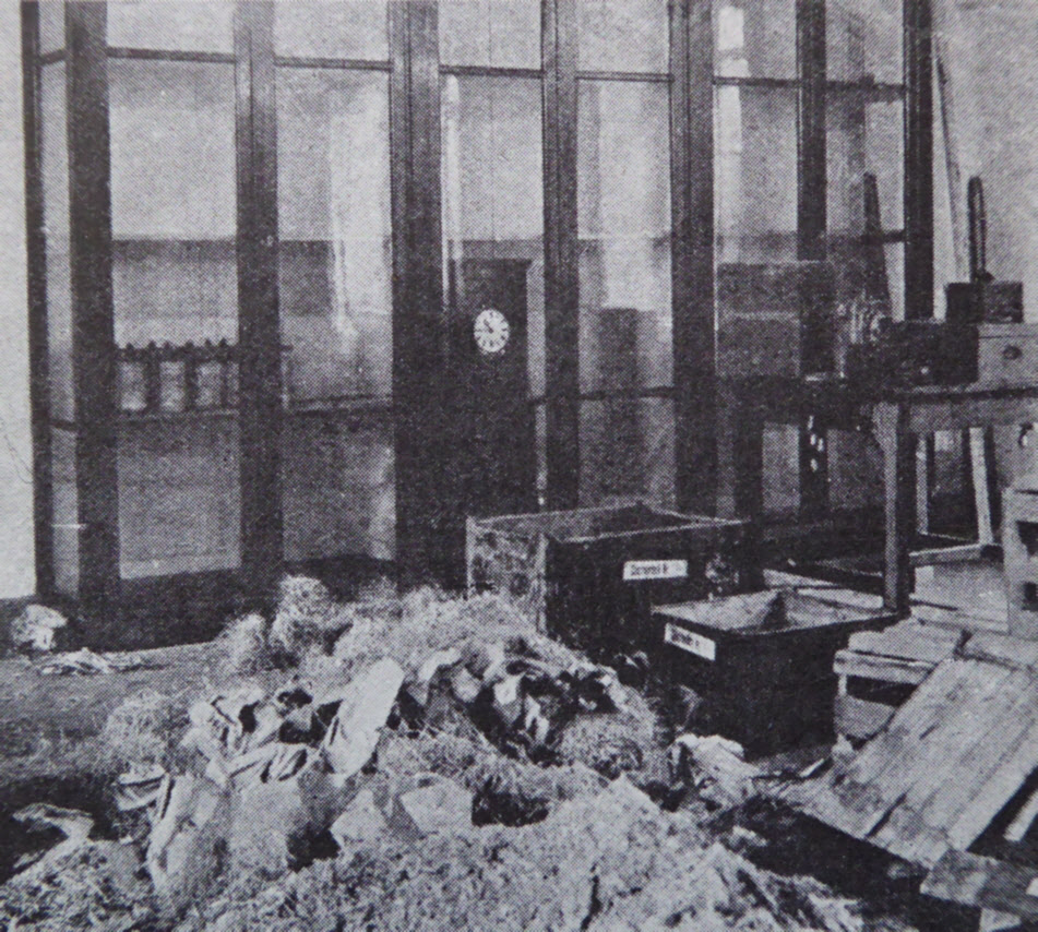 Packing cases for loot, Ecole Militaire at Brussels, 1918 