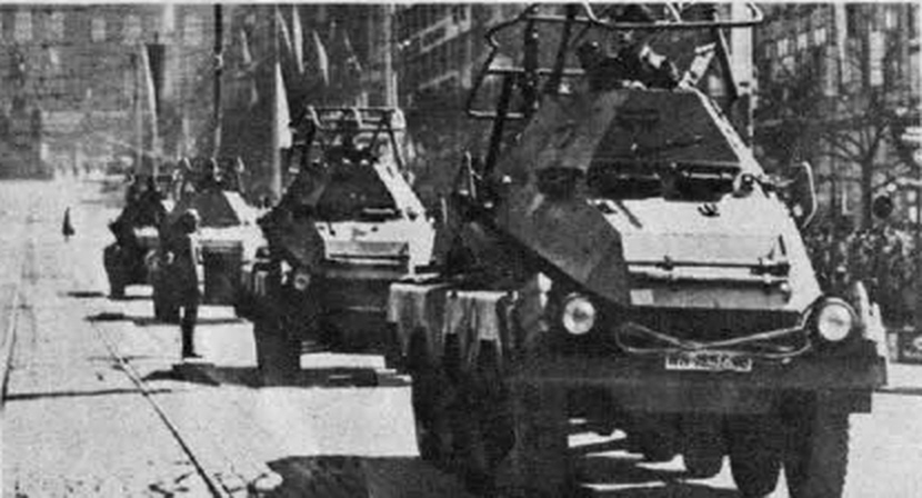 Column of Panzerfungwagen Sd.Kfz. 263 (8-rad) 