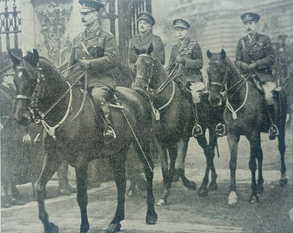 Prince of Wales and Earl of Cavan preparing to lead Guards on Parade, 1919 