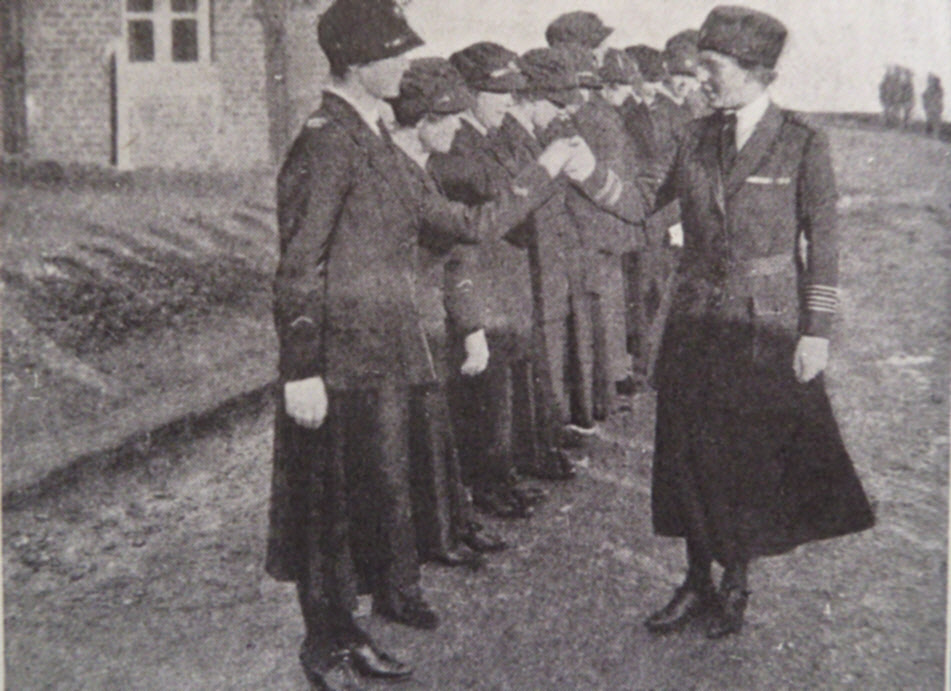 Princess Mary inspects VADs in France 