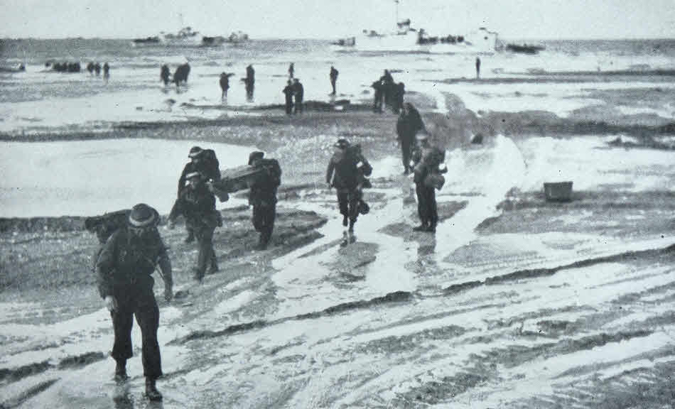Red Cross men landing on D-Day 