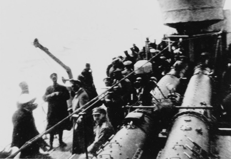 Russian Imperial Guard on HMS Tobago, 1919 