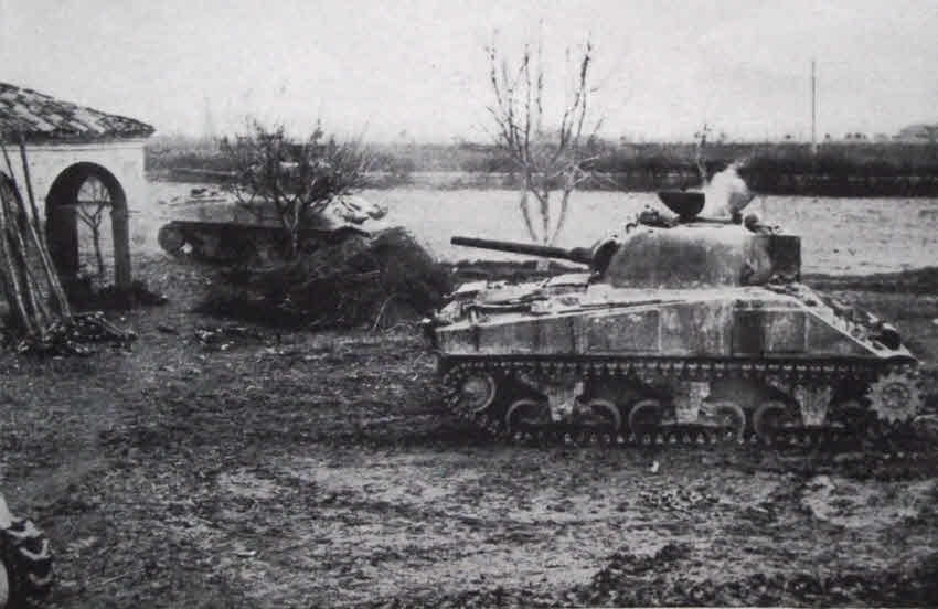 Sherman V on River Senio, Italy 