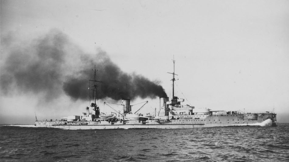 SMS Von der Tann soon after completion 