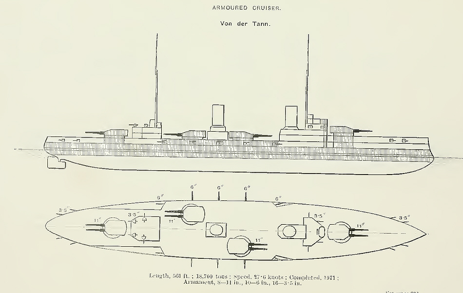 Plans of SMS Von der Tann 