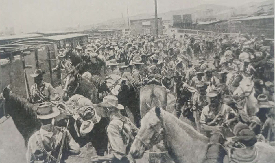 South African Cavalry entraining for Namibia 