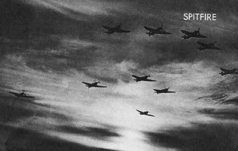 Formation of Spitfire Mk.IXs at Night 