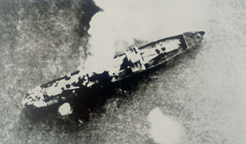 Supply Ship Elbe on Fire 