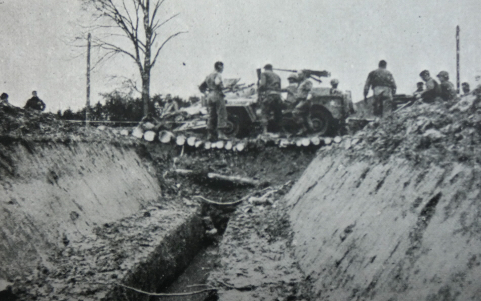 Jeep crossing Tank Trap, Siegfield Line 