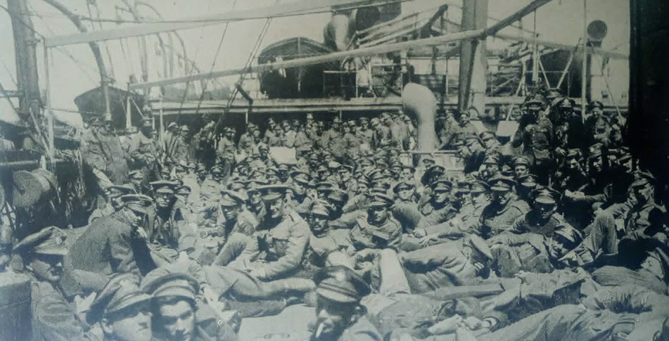 Troopship on way from Egypt to Italy, 1919 