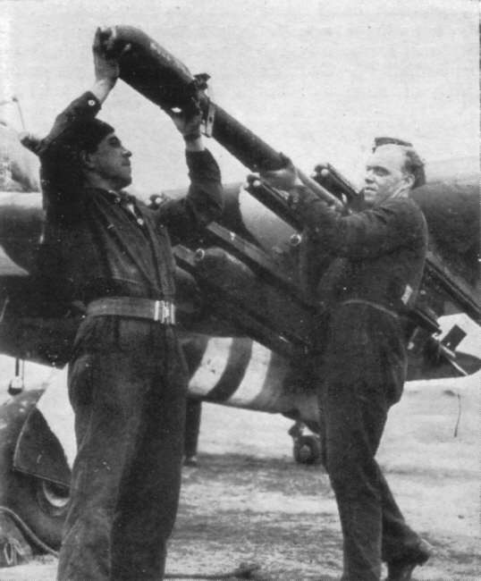 Hawker Typhoon IB having rockets loaded