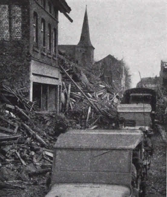 US Jeeps pass through Meckenheim, 1945 