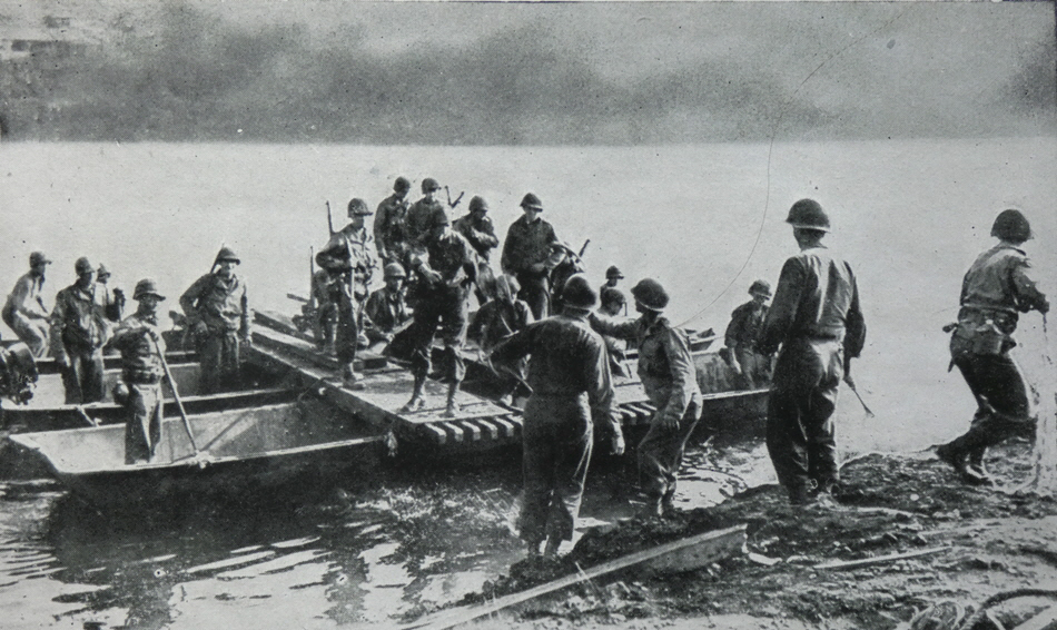 Pontoon Ferry across the Seine, 1944 
