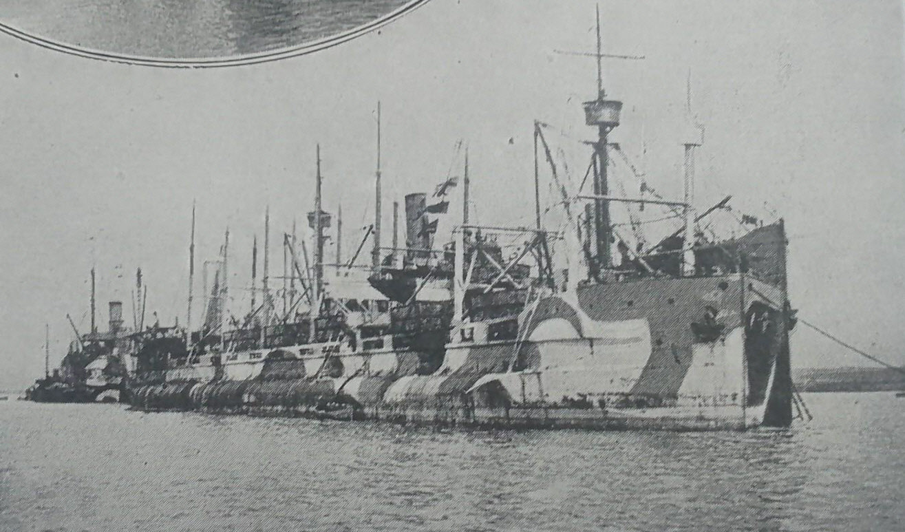 US Warships in dazzle camo, Brest, 1918 