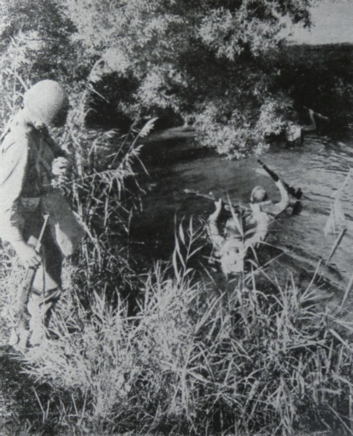US troops wading river near Nancy 