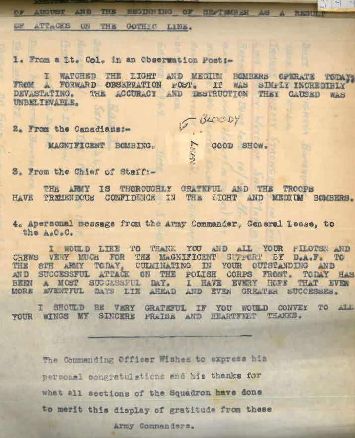 Lt D.W. Gay's War Effort - Messages of Appreciation 