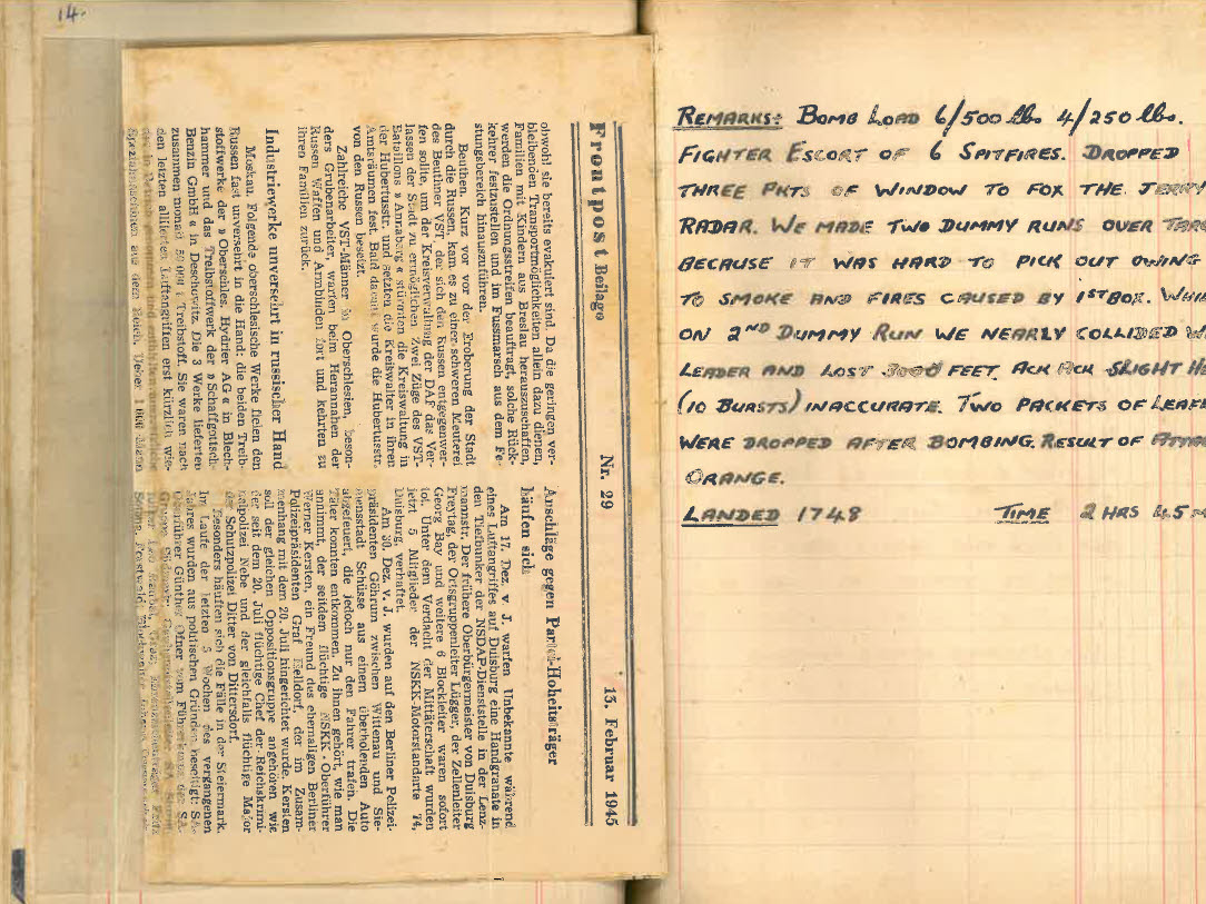 Lt D.W. Gay's War Effort - Raid 16 and German Propaganda 