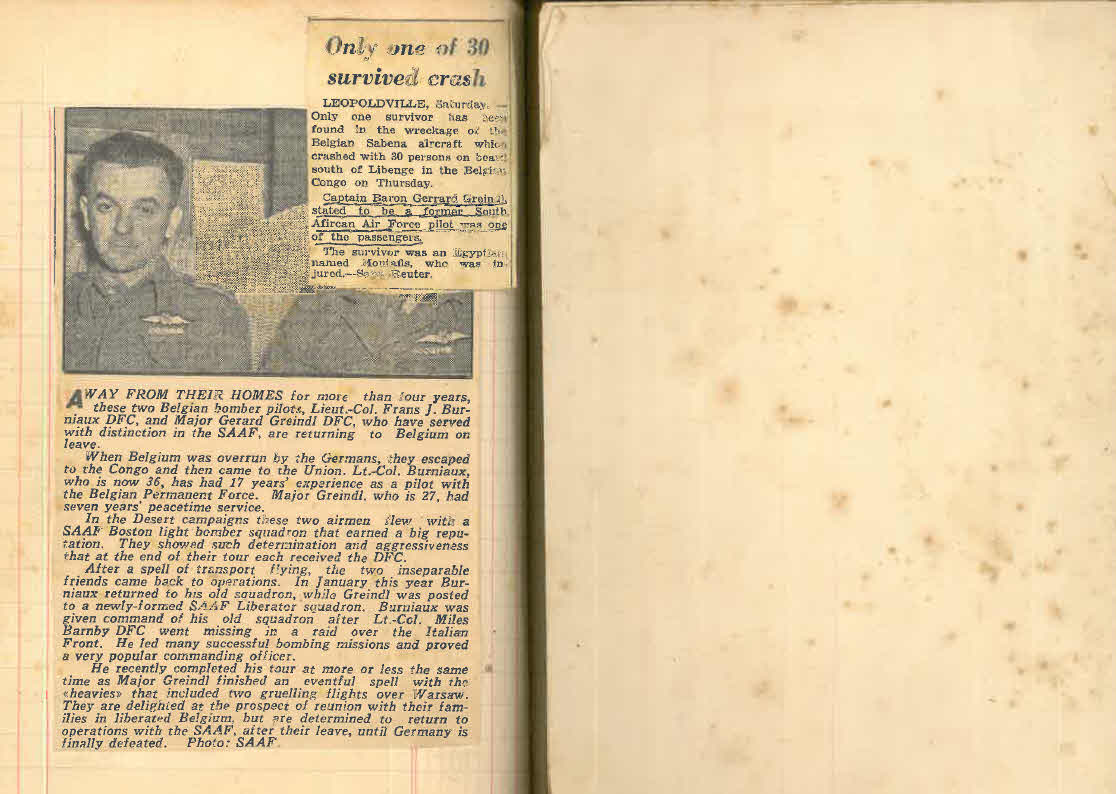 Lt D.W. Gay's War Effort - Clippings about Major Gerard Greindl 